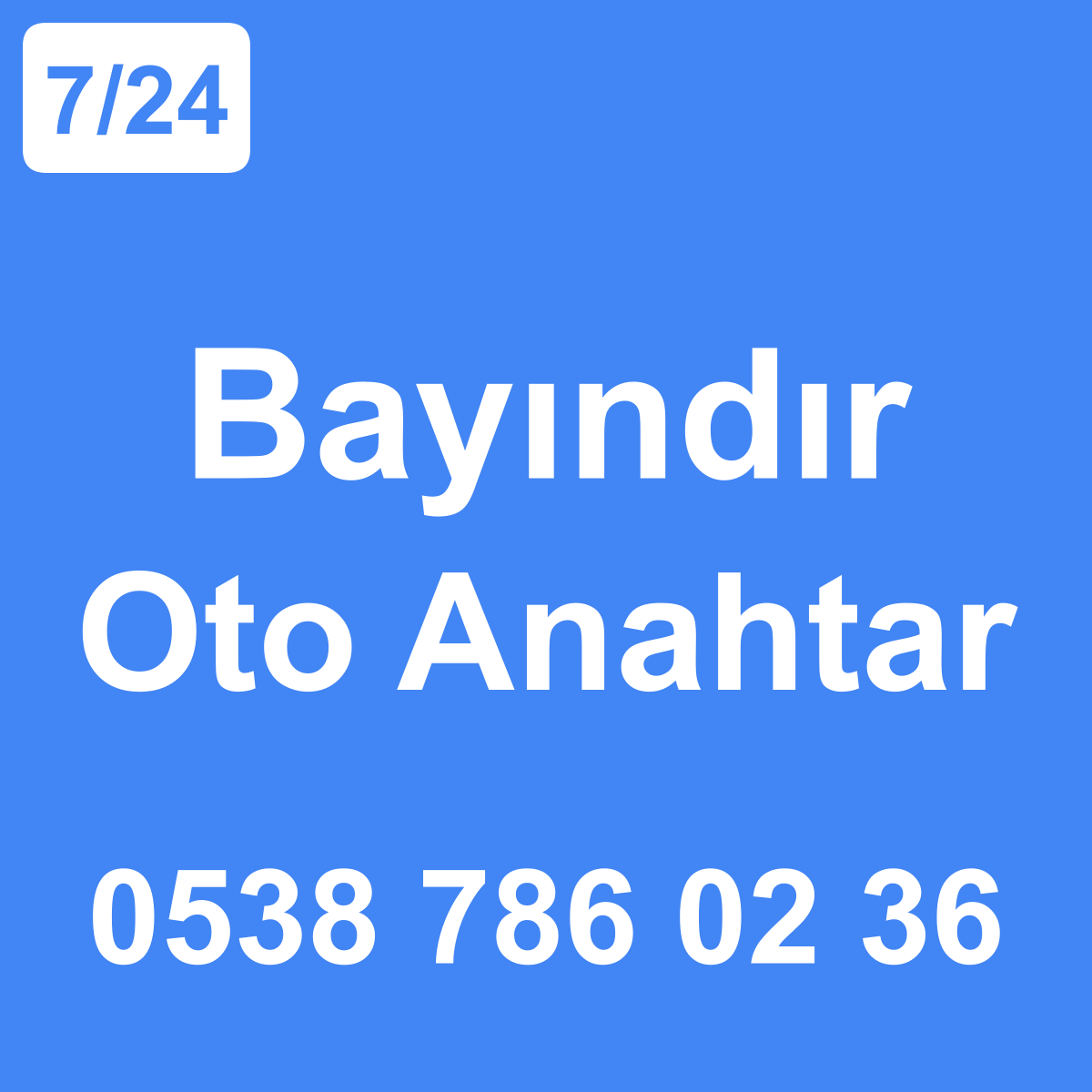 Bayındır Oto Anahtar Ustası 7/24 - 0538 786 02 36