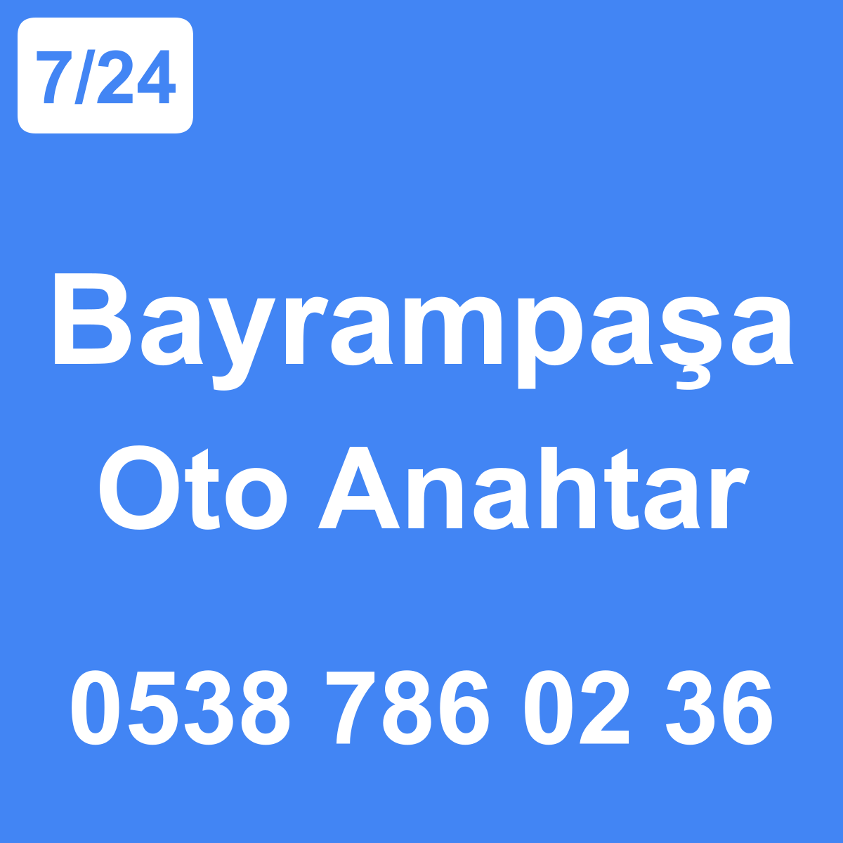 Bayrampaşa Oto Anahtar Ustası 7/24 - 0538 786 02 36