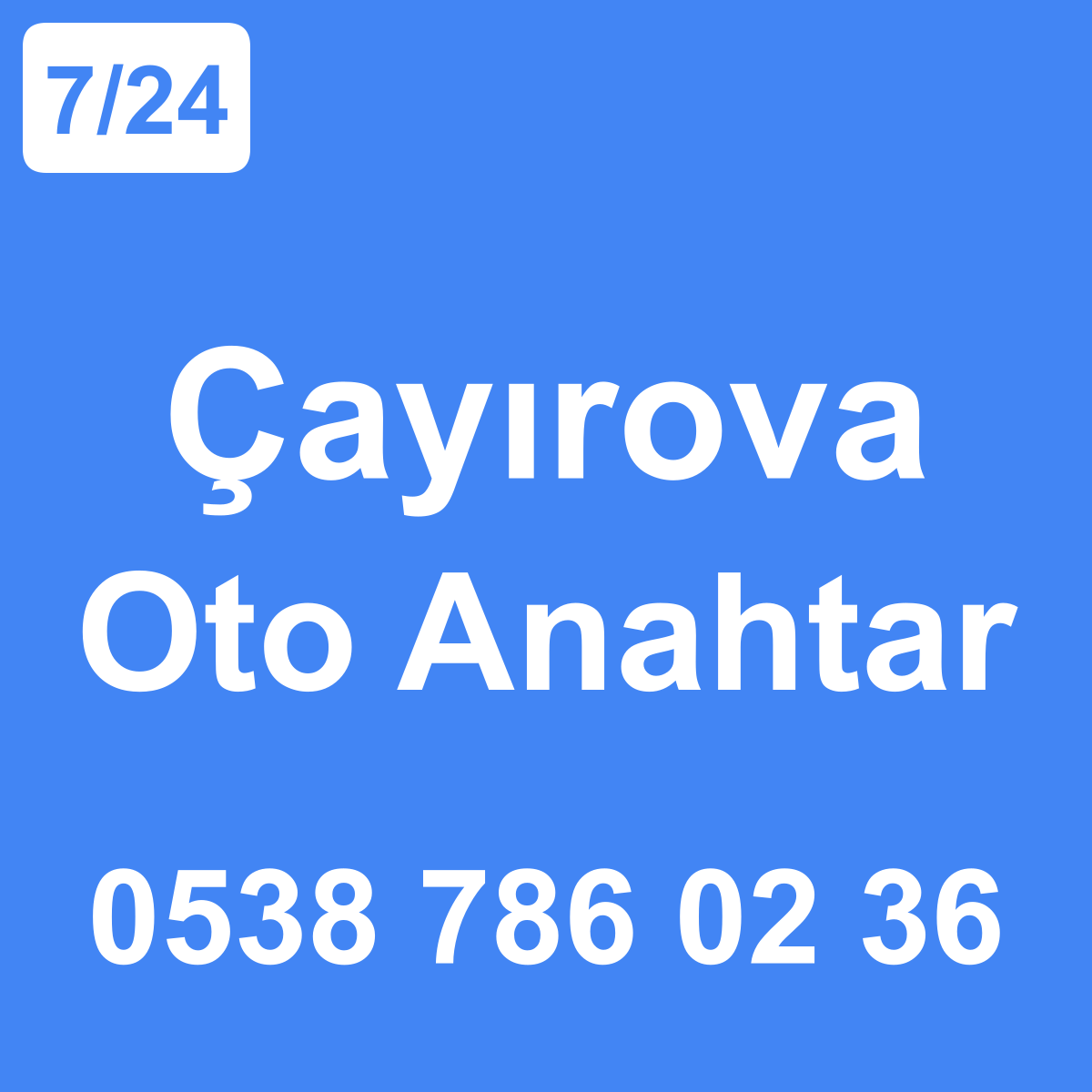 Çayırova Oto Anahtar Ustası 7/24 - 0538 786 02 36