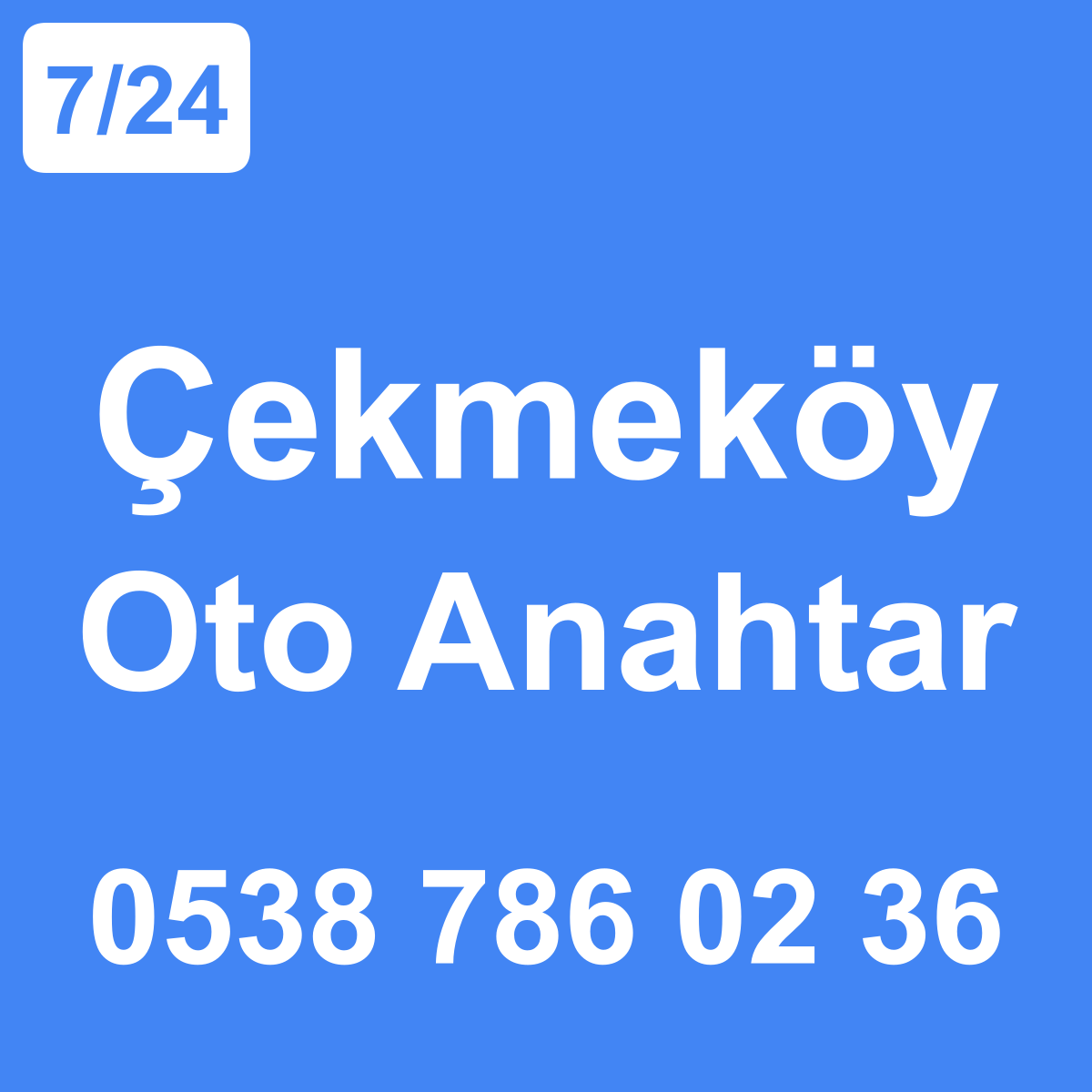 Çekmeköy Oto Anahtar Ustası 7/24 - 0538 786 02 36