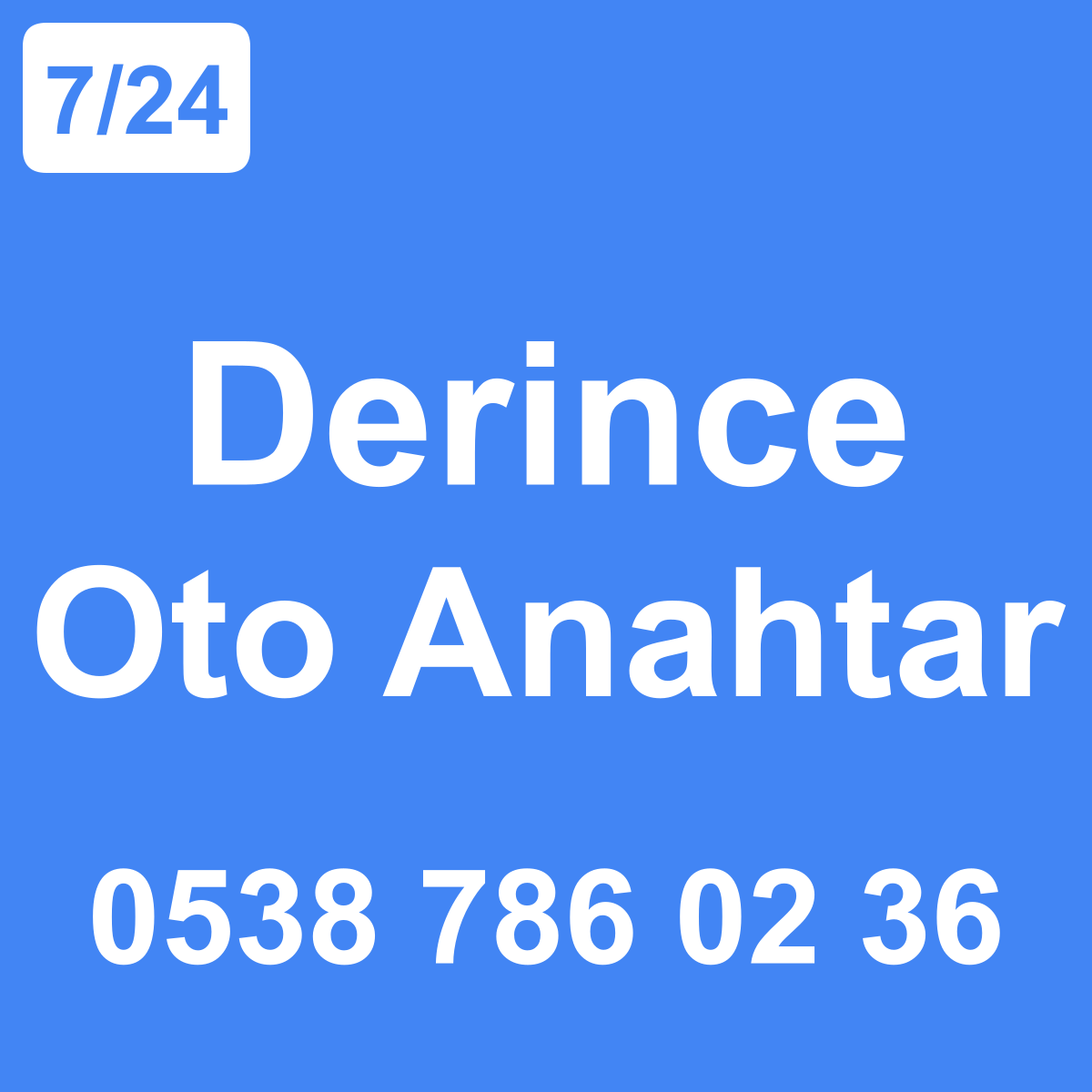 Derince Oto Anahtar Ustası 7/24 - 0538 786 02 36