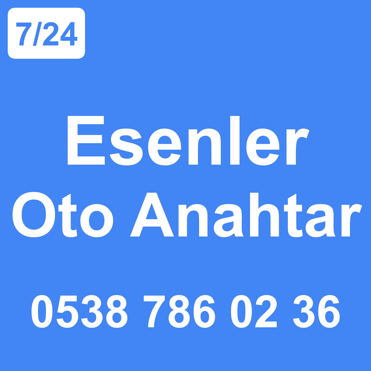 Esenler Oto Anahtar Ustası 7/24 - 0538 786 02 36