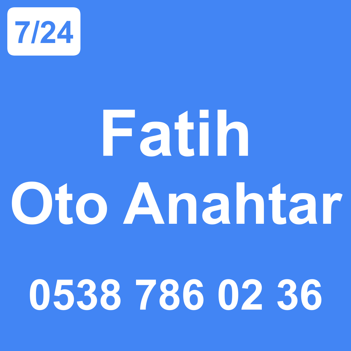 Fatih Oto Anahtar Ustası 7/24 - 0538 786 02 36