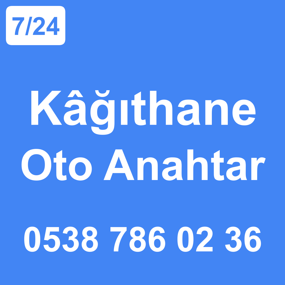 Kâğıthane Oto Anahtar Ustası 7/24 - 0538 786 02 36